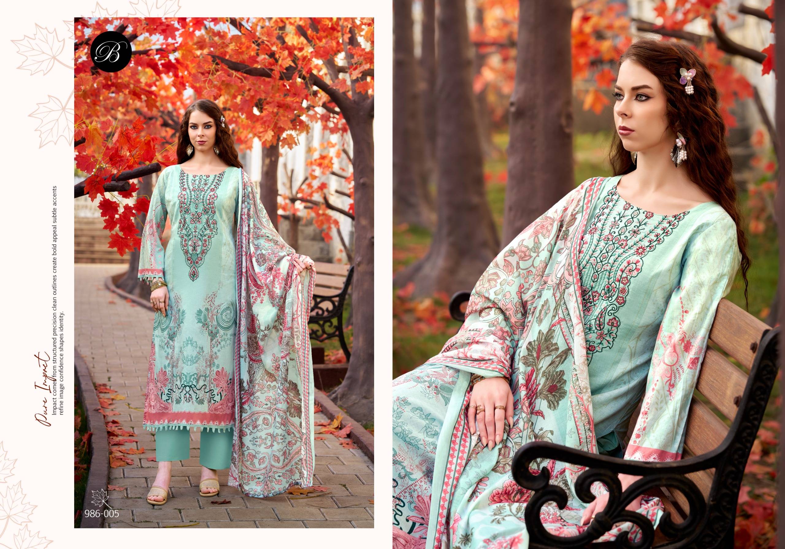 NAIRA VOL-146 by BelliZa 986-001 To 986-008 Series Stylish Beautiful Colourful Printed Pure Cotton Dresses At Wholesale Price